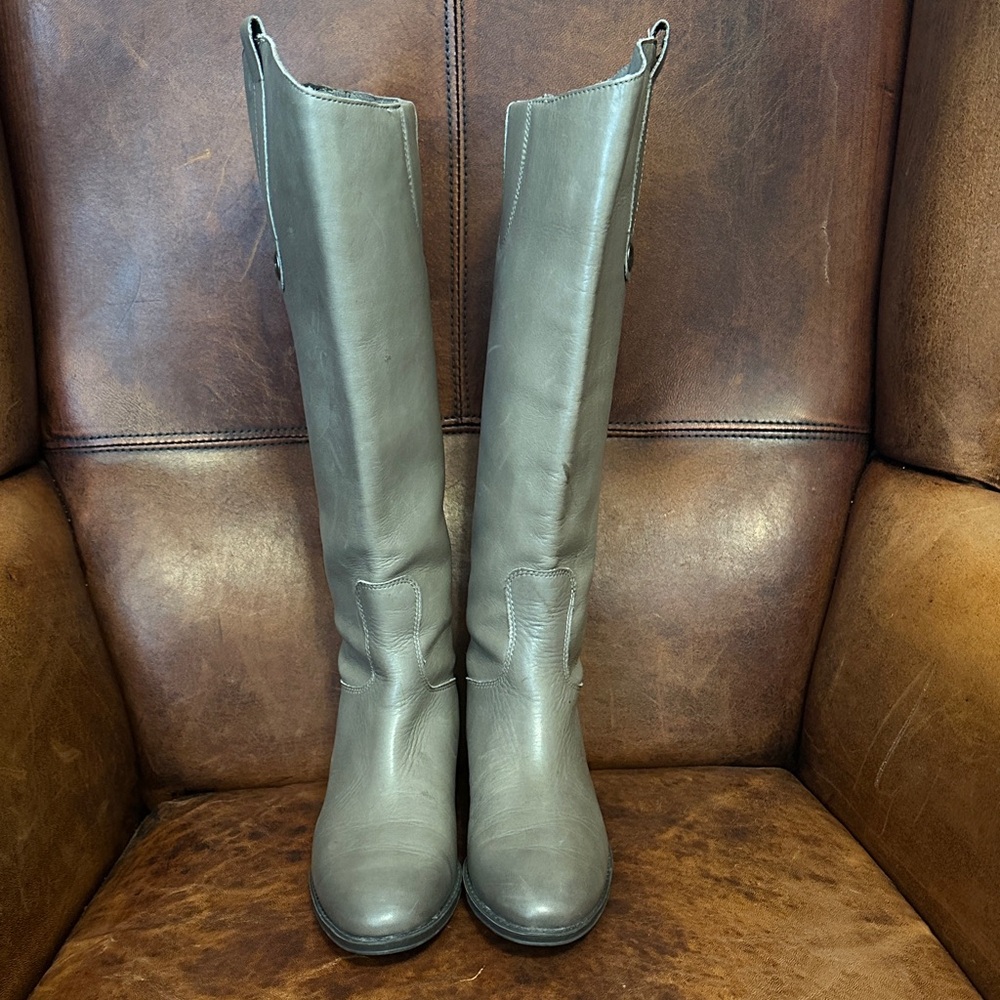 Sam Edelman Taupe Leather Tall Boots Women’s 5 - Picture 3 of 9